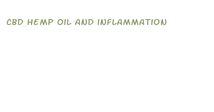 cbd hemp oil and inflammation