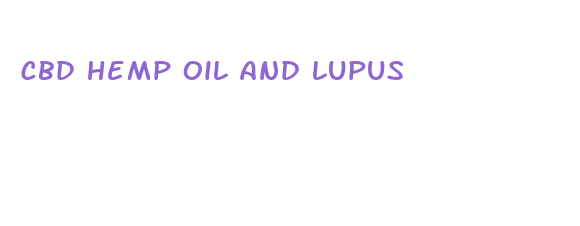 cbd hemp oil and lupus