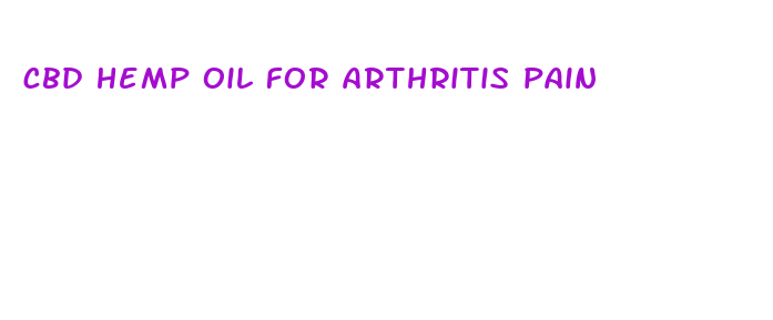 cbd hemp oil for arthritis pain