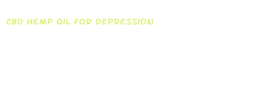 cbd hemp oil for depression