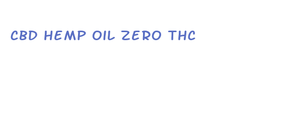 cbd hemp oil zero thc