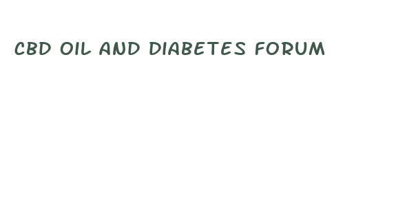 cbd oil and diabetes forum