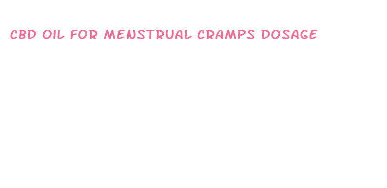 cbd oil for menstrual cramps dosage