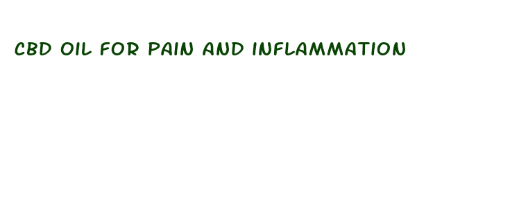 cbd oil for pain and inflammation