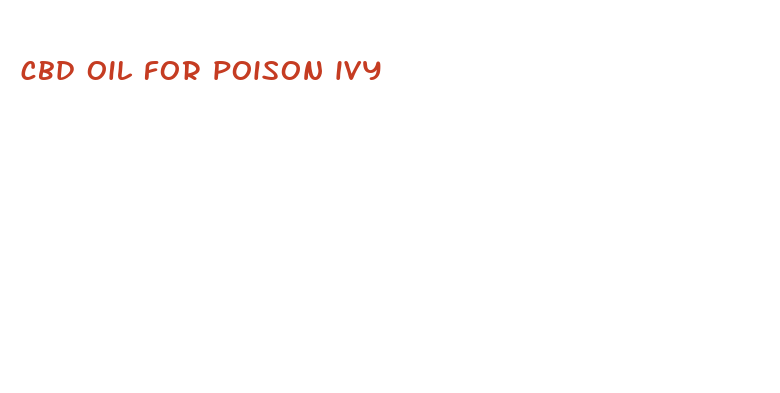 cbd oil for poison ivy