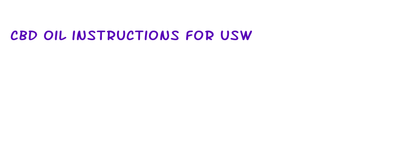 cbd oil instructions for usw