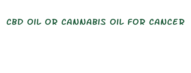 cbd oil or cannabis oil for cancer