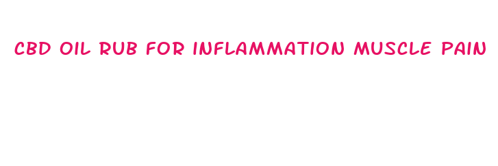 cbd oil rub for inflammation muscle pain