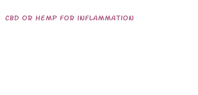 cbd or hemp for inflammation