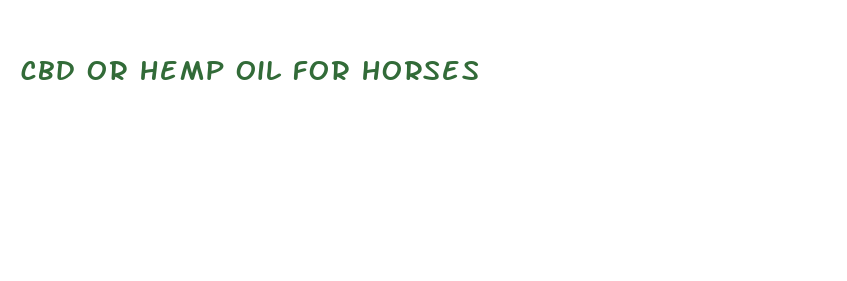 cbd or hemp oil for horses