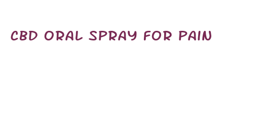 cbd oral spray for pain