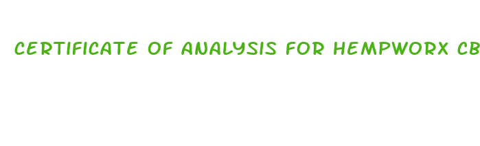 certificate of analysis for hempworx cbd oil tincture