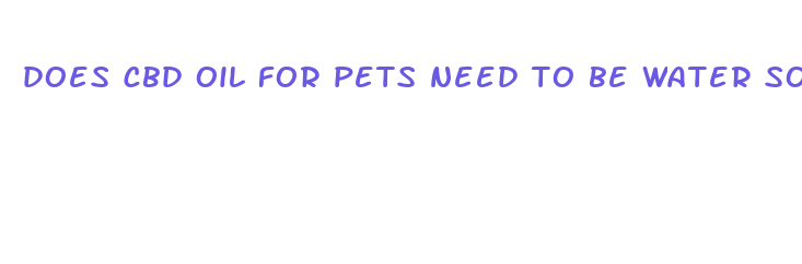 does cbd oil for pets need to be water soluble