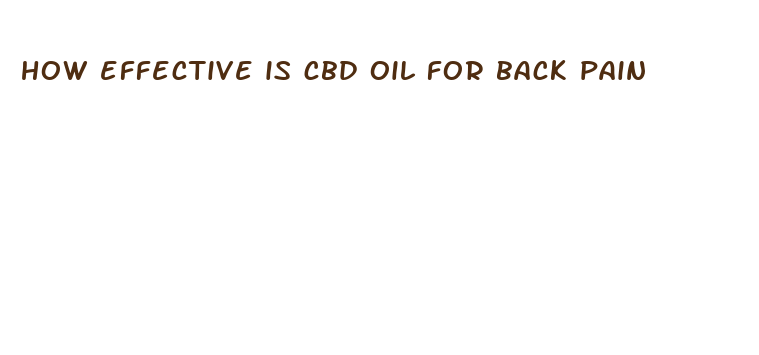 how effective is cbd oil for back pain