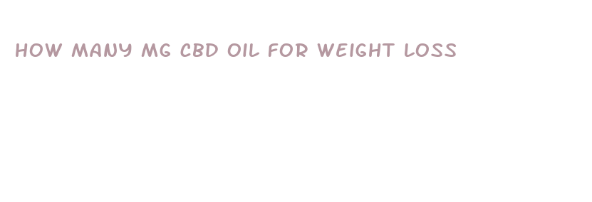 how many mg cbd oil for weight loss