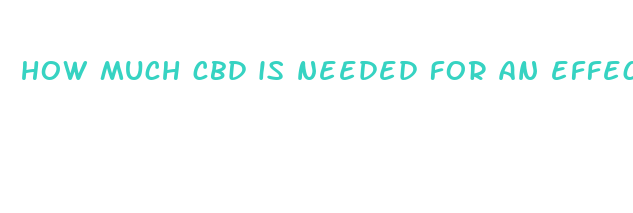 how much cbd is needed for an effect