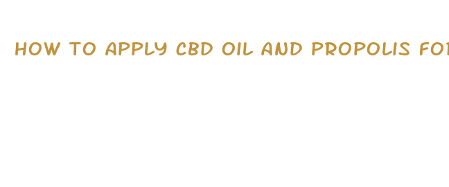 how to apply cbd oil and propolis for headaches