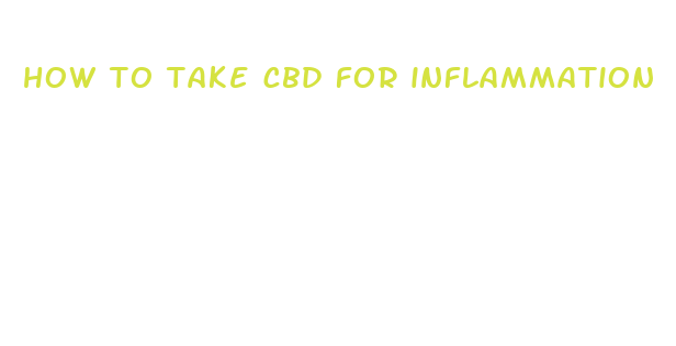 how to take cbd for inflammation