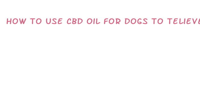 how to use cbd oil for dogs to telieve