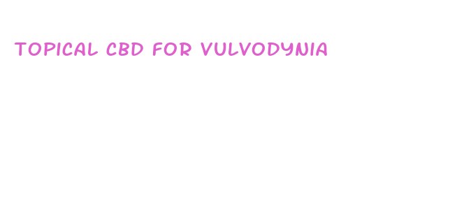 topical cbd for vulvodynia