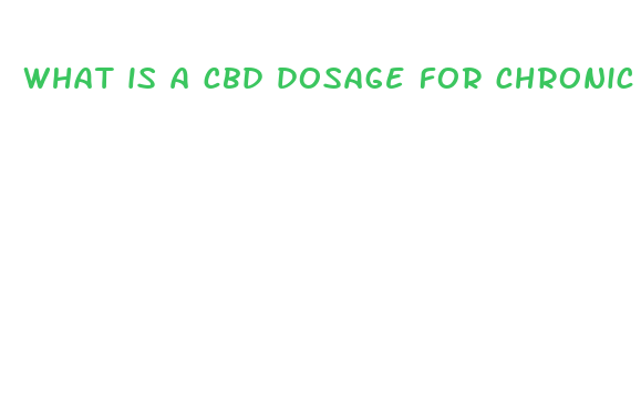 what is a cbd dosage for chronic pain