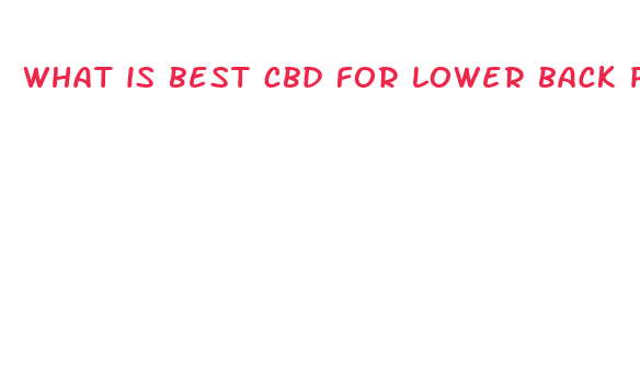 what is best cbd for lower back pain