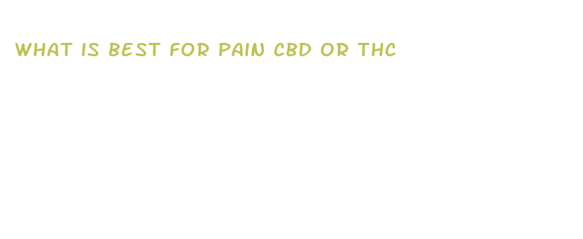 what is best for pain cbd or thc