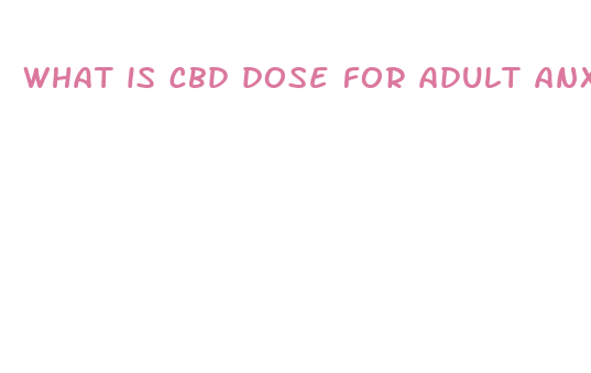 what is cbd dose for adult anxiety