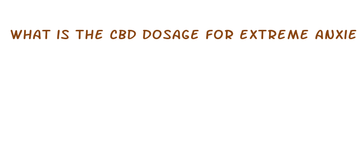 what is the cbd dosage for extreme anxiety