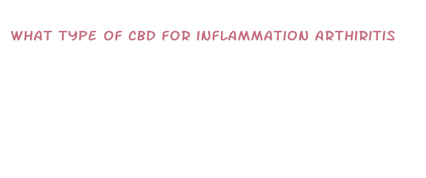 what type of cbd for inflammation arthiritis