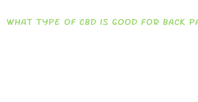 what type of cbd is good for back pain