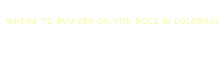 where to buy cbd oil for dogs in colorado springs