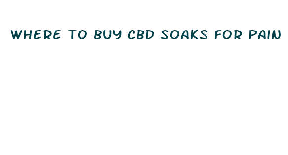 where to buy cbd soaks for pain