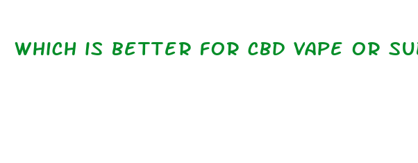 which is better for cbd vape or sublingual