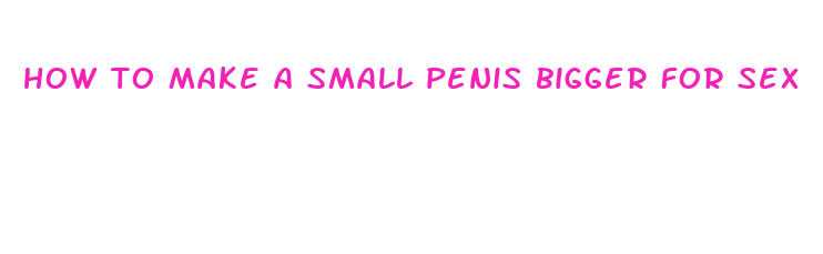 how to make a small penis bigger for sex