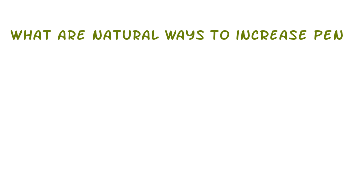 what are natural ways to increase penis size