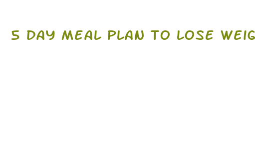 5 day meal plan to lose weight fast