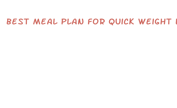 best meal plan for quick weight loss