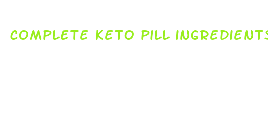 complete keto pill ingredients