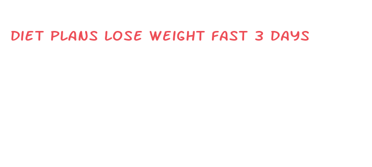 diet plans lose weight fast 3 days