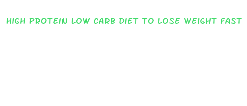 high protein low carb diet to lose weight fast