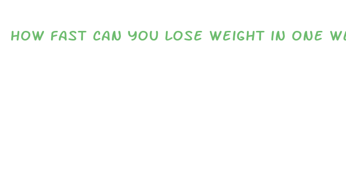 how fast can you lose weight in one week