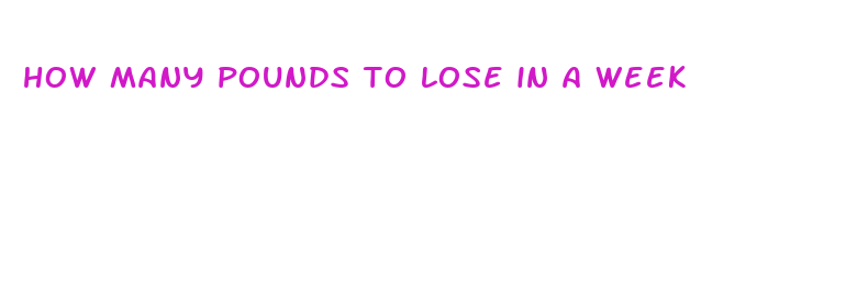 how many pounds to lose in a week