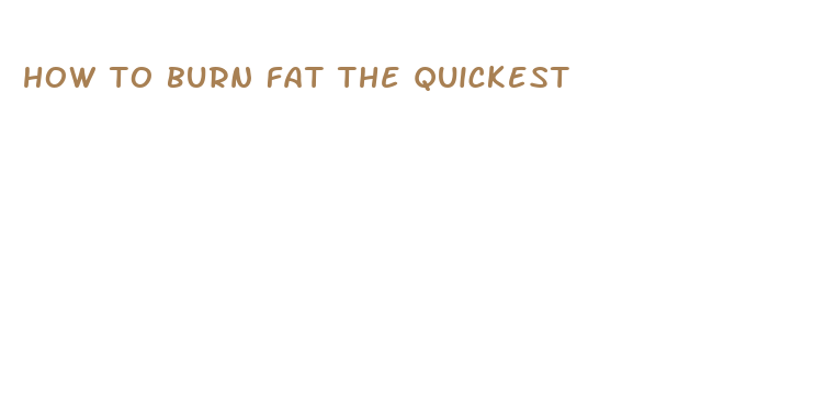 how to burn fat the quickest