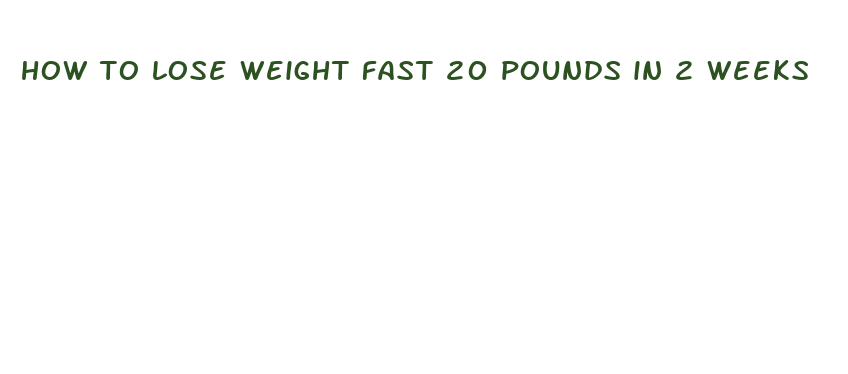 how to lose weight fast 20 pounds in 2 weeks