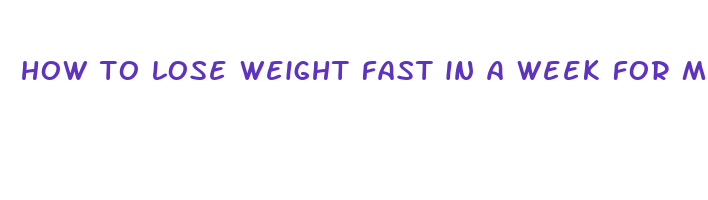 how to lose weight fast in a week for men