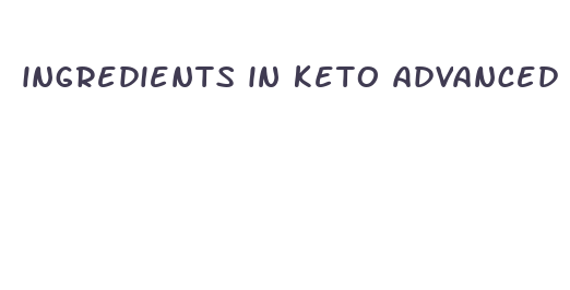 ingredients in keto advanced weight loss pills