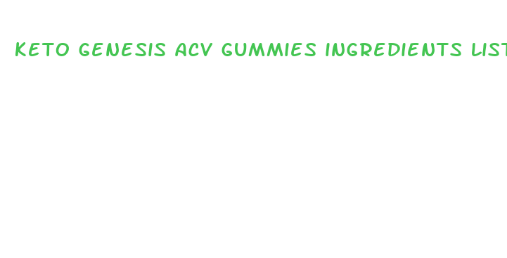 keto genesis acv gummies ingredients list