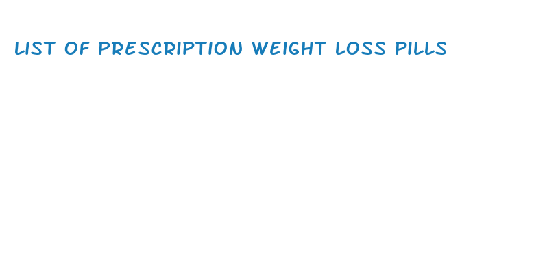 list of prescription weight loss pills