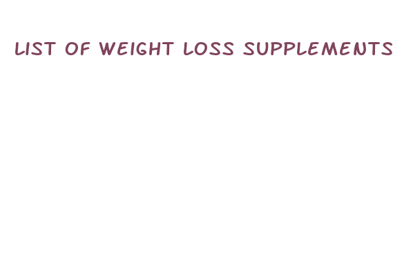 list of weight loss supplements